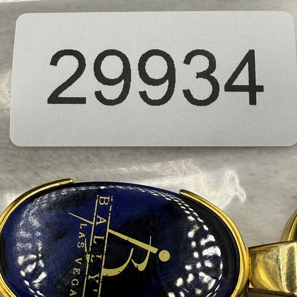 Vintage Bally's Las Vegas Keychain Blue Gold Tone Casino Souvenir READ